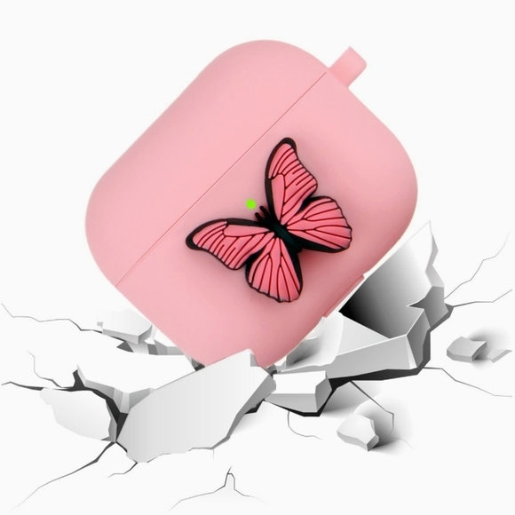 Pink Airpods Case Butterfly Airpods Pro Case Airpods 3rd Gen Case Silicone - Picture 5 of 6